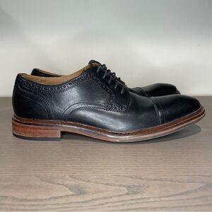 Cole Haan Men's William Oxford Size 10.5 Welt Cap Toe Black Leather Dress Shoe
